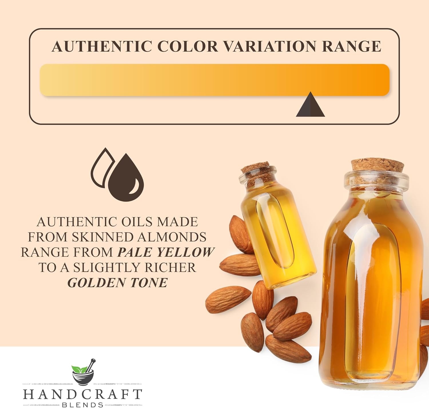 Handcraft Blends Organic Sweet Almond Oil | 100% Pure and Natural | Bath & Body Oil | Premium Grade Carrier Oil | Skin | Hair | Body | Massage | Hexane-Free | 8 Fl Oz