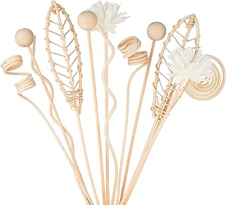 Reed Diffuser Stick,WUTAOBON 12Pcs 10Inch Natural Rattan Flower Reed Fragrance Diffuser Set, Fragrance Diffuser Replacement Rattan Sticks Home Decor (Primary Color)