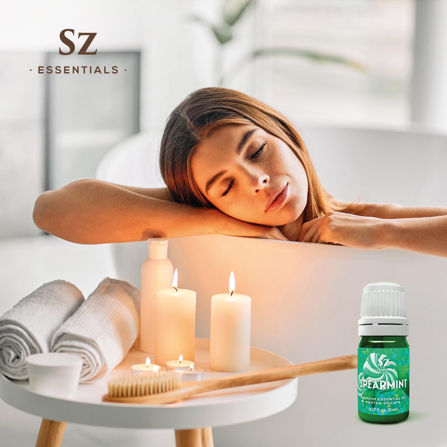 Spearmint Essential Oil – Sweet & Fresh Mint Aroma for Aromatherapy, Diffuser, Massage & Skincare – 100% Pure, Natural & Therapeutic Grade – Undiluted – 5mL
