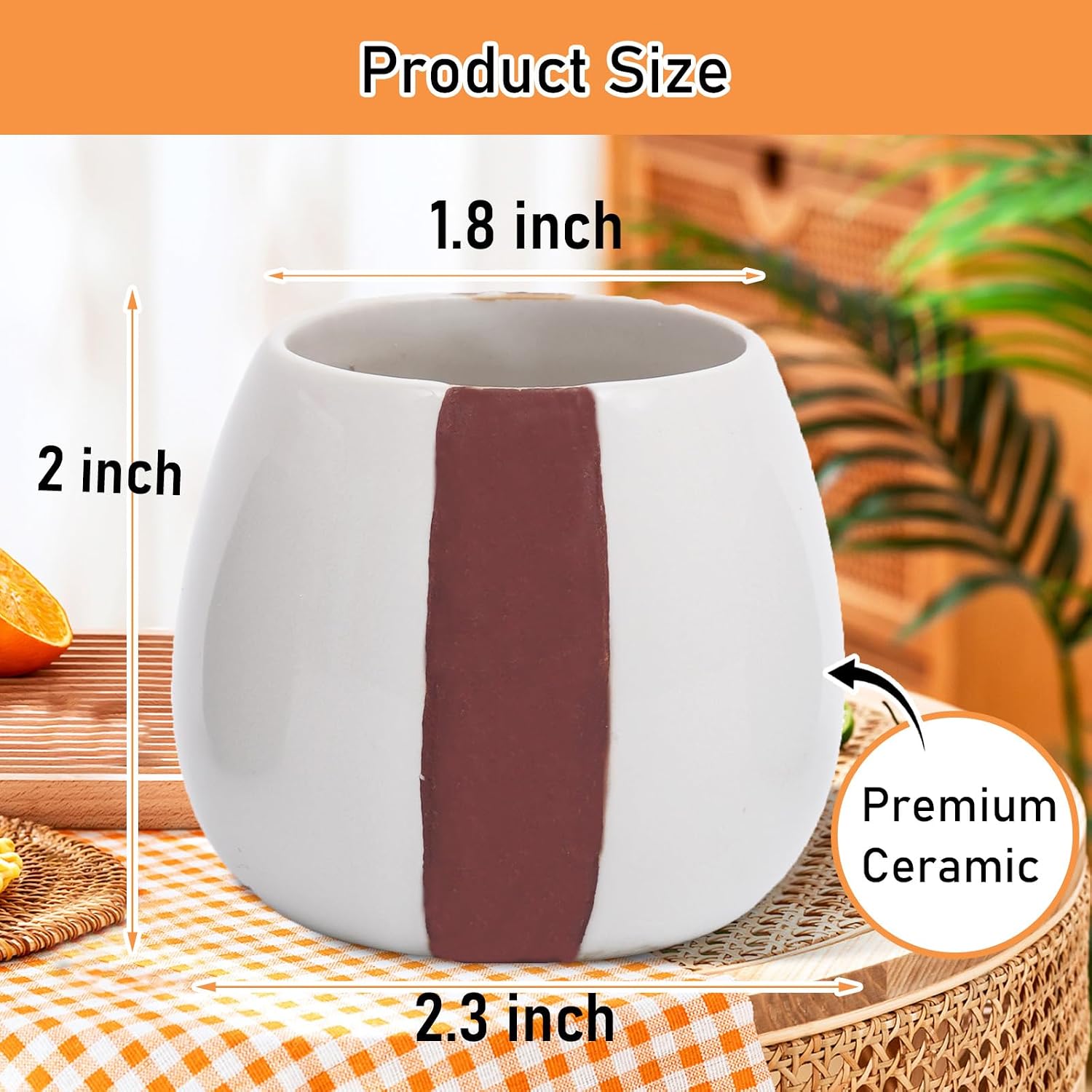 Ceramic Match Holder with Striker - Pack of 2 - Strike Anywhere Decorative Matches in a Jar Box with Striker Modern Home Decor Gifts (Match NOT Included)