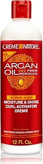 Creme of Nature Moisture & Shine Curl Activator Creme, Defines & Smooths Curls, Anti-Frizz, Hydrating Formula with Argan Oil from Morocco, 12 oz