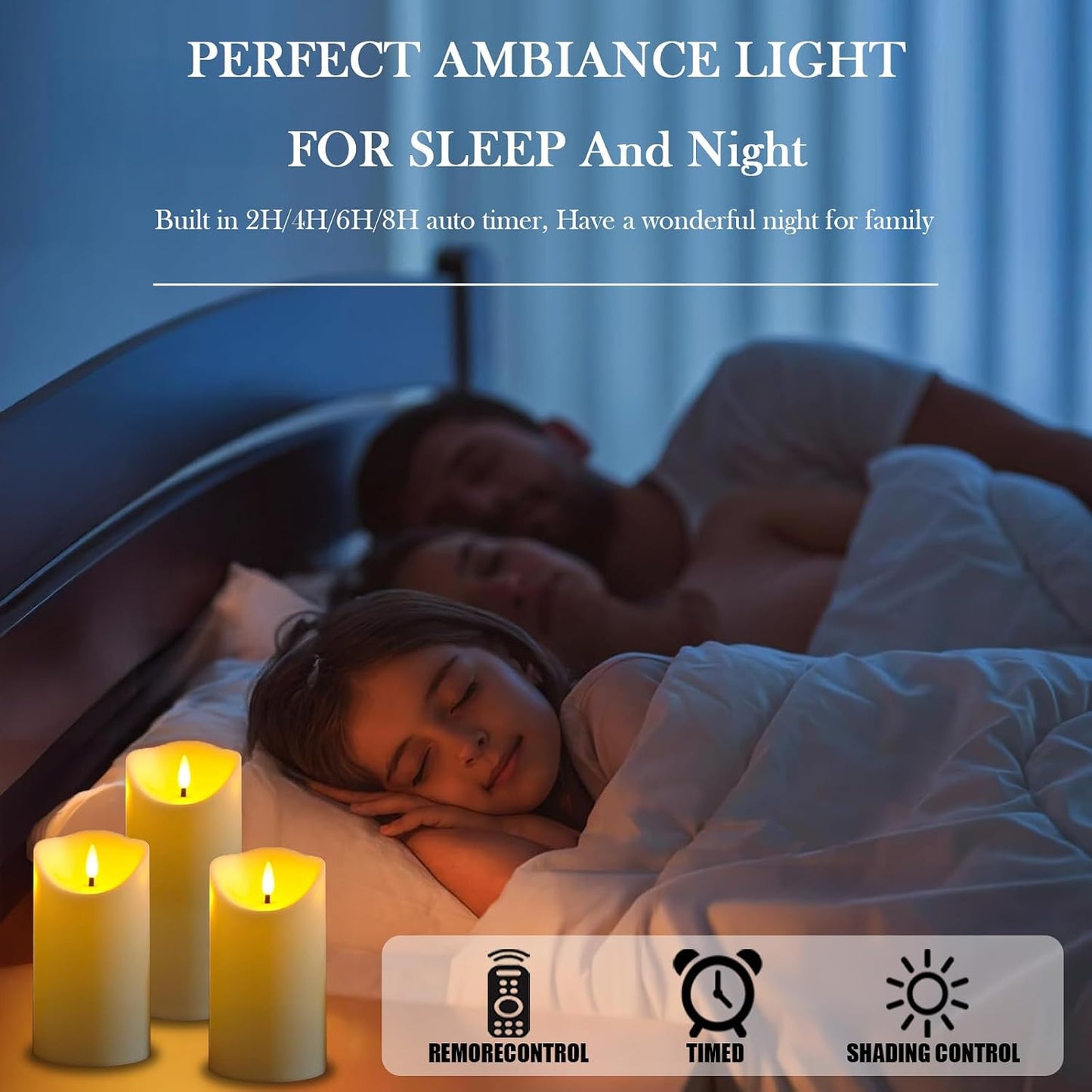Fo32won Flameless Flickering Candles with Remote Timer, Set of 6 Ivory Led Battery Operated Candles for Home Decor Xmas Halloween (D3 x H3 3" 4" 5" 6" 7")