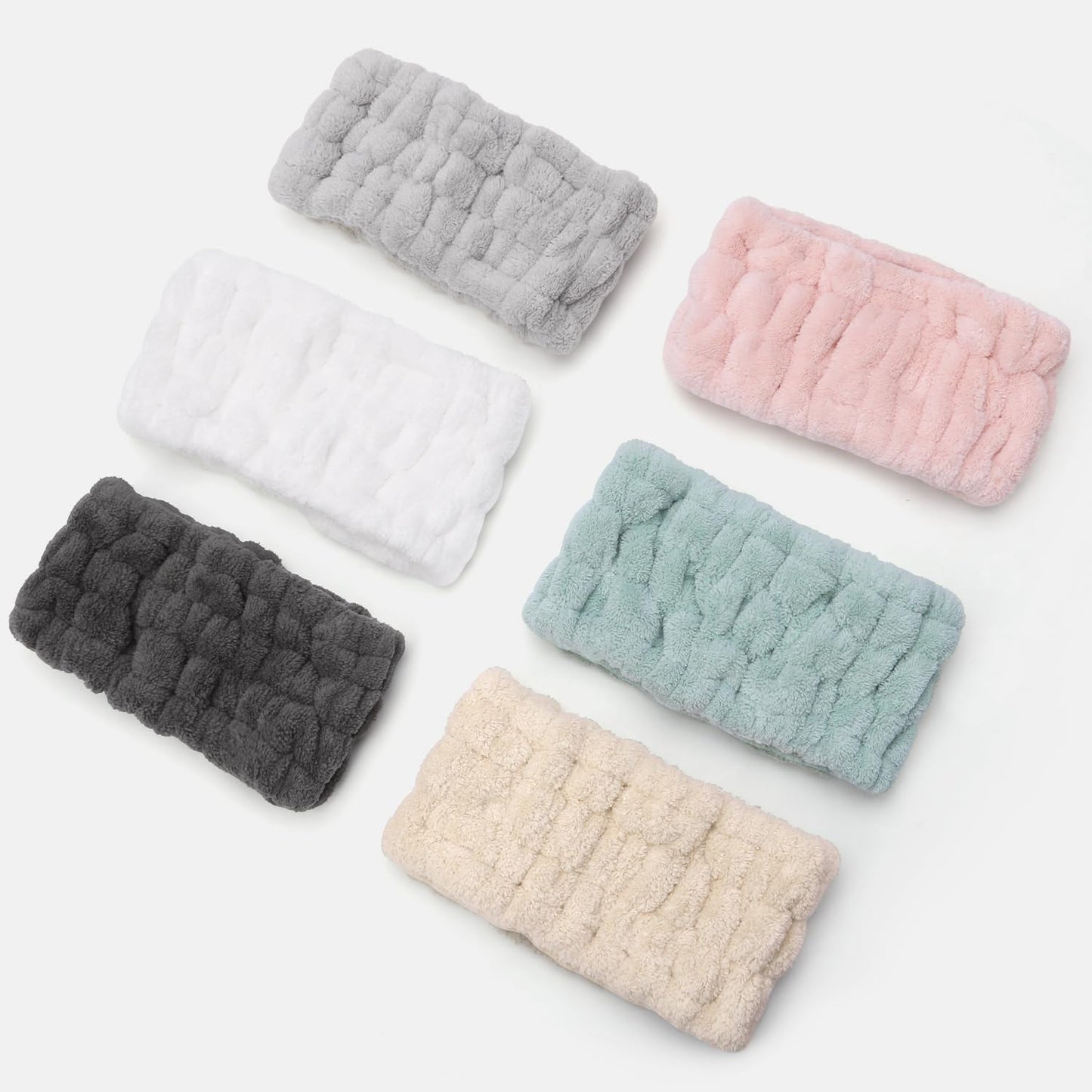 4 Pieces Spa Headband for Women Skincare Headband Makeup Headbands for Washing Face Spa Shower Gifts(Milky-White, Grey, Pink, Dark Grey)