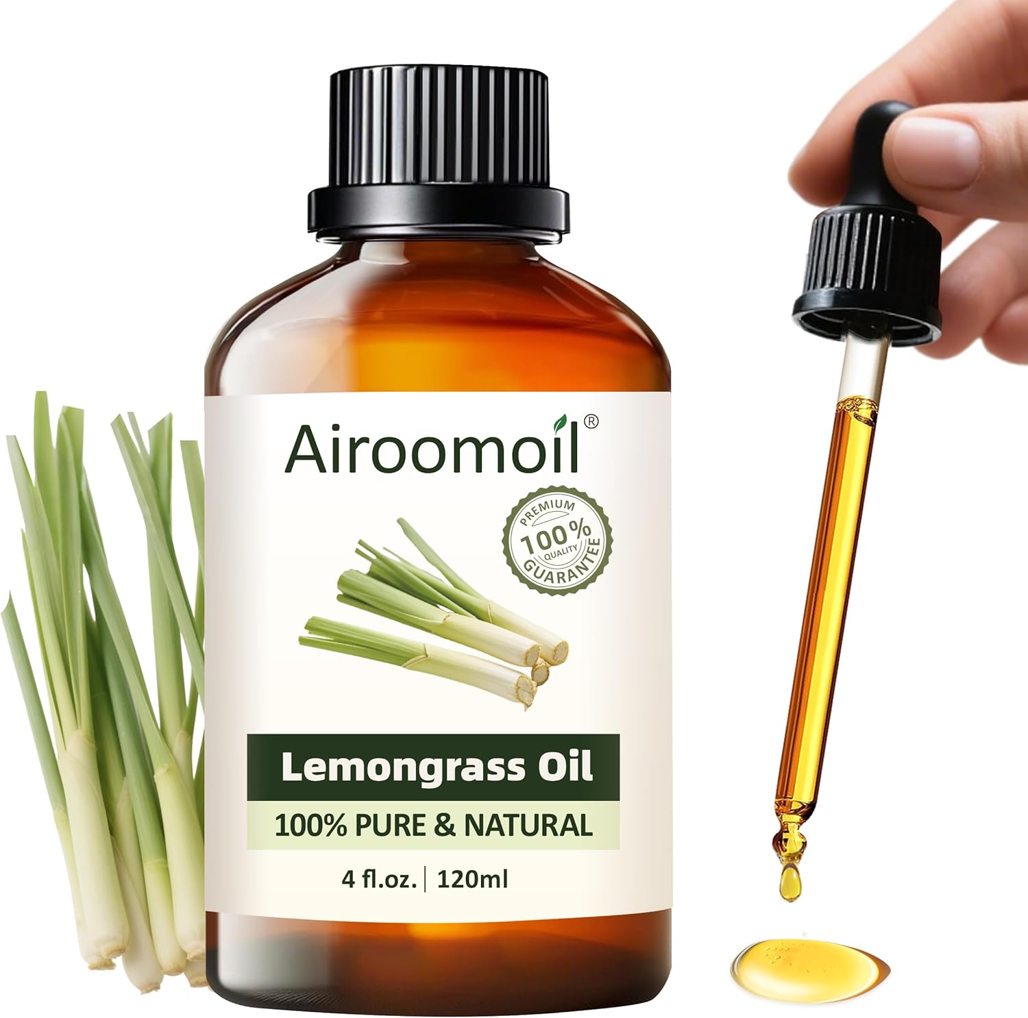Pure Lemongrass Essential Oil Citrus Aromatherapy Natural for Hair Home Body Skin Energizing Diffuser Oils 4 Fl Oz