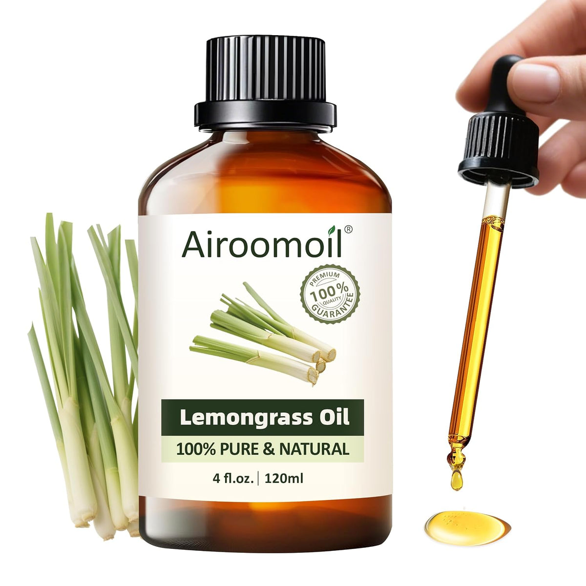 Pure Lemongrass Essential Oil Citrus Aromatherapy Natural for Hair Home Body Skin Energizing Diffuser Oils 4 Fl Oz