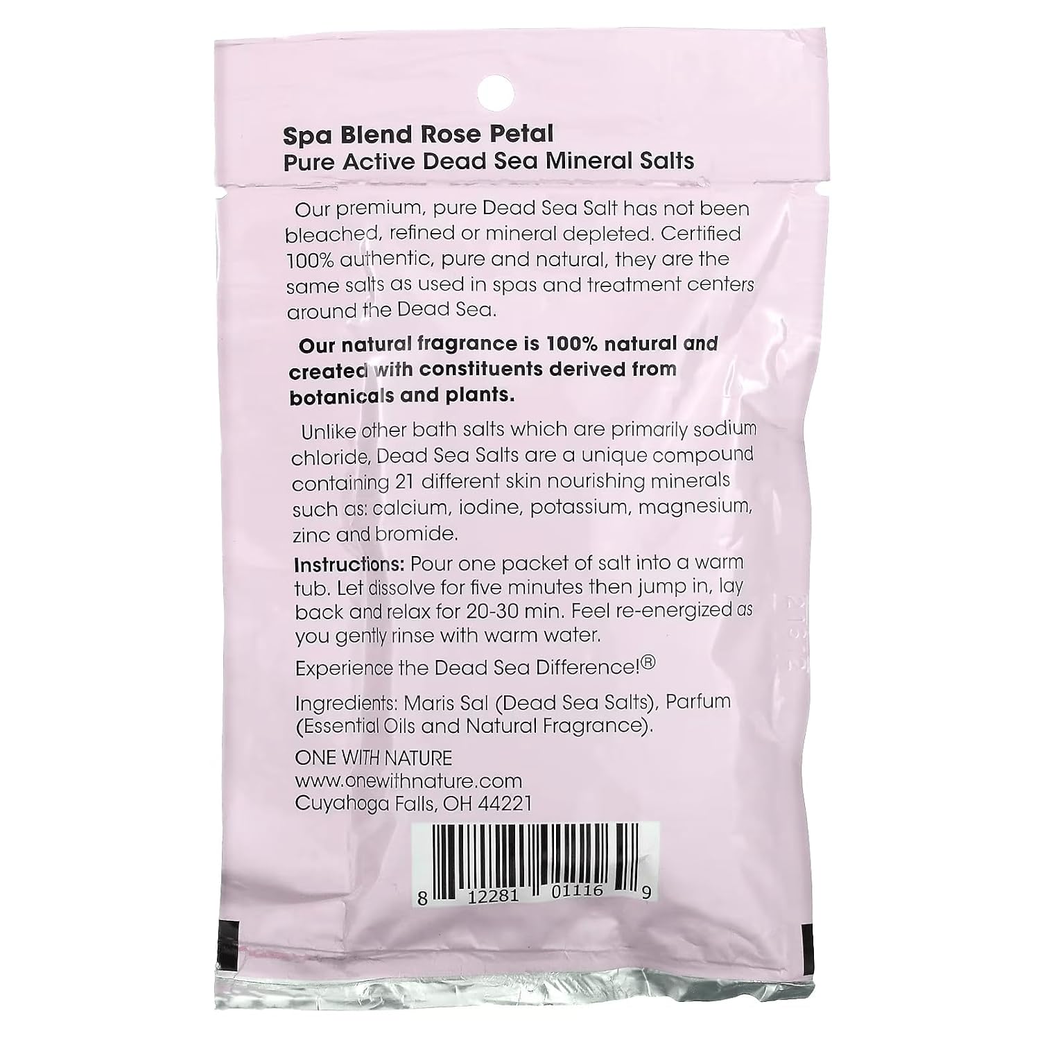 Spa Blend, Detox, 100% Pure Active Dead Sea Mineral Salts, Rose Petal,for Eczema, Psoriasis and All Skin Types, Natural, Therapeutic, 2.5 Oz (Pack of 6)