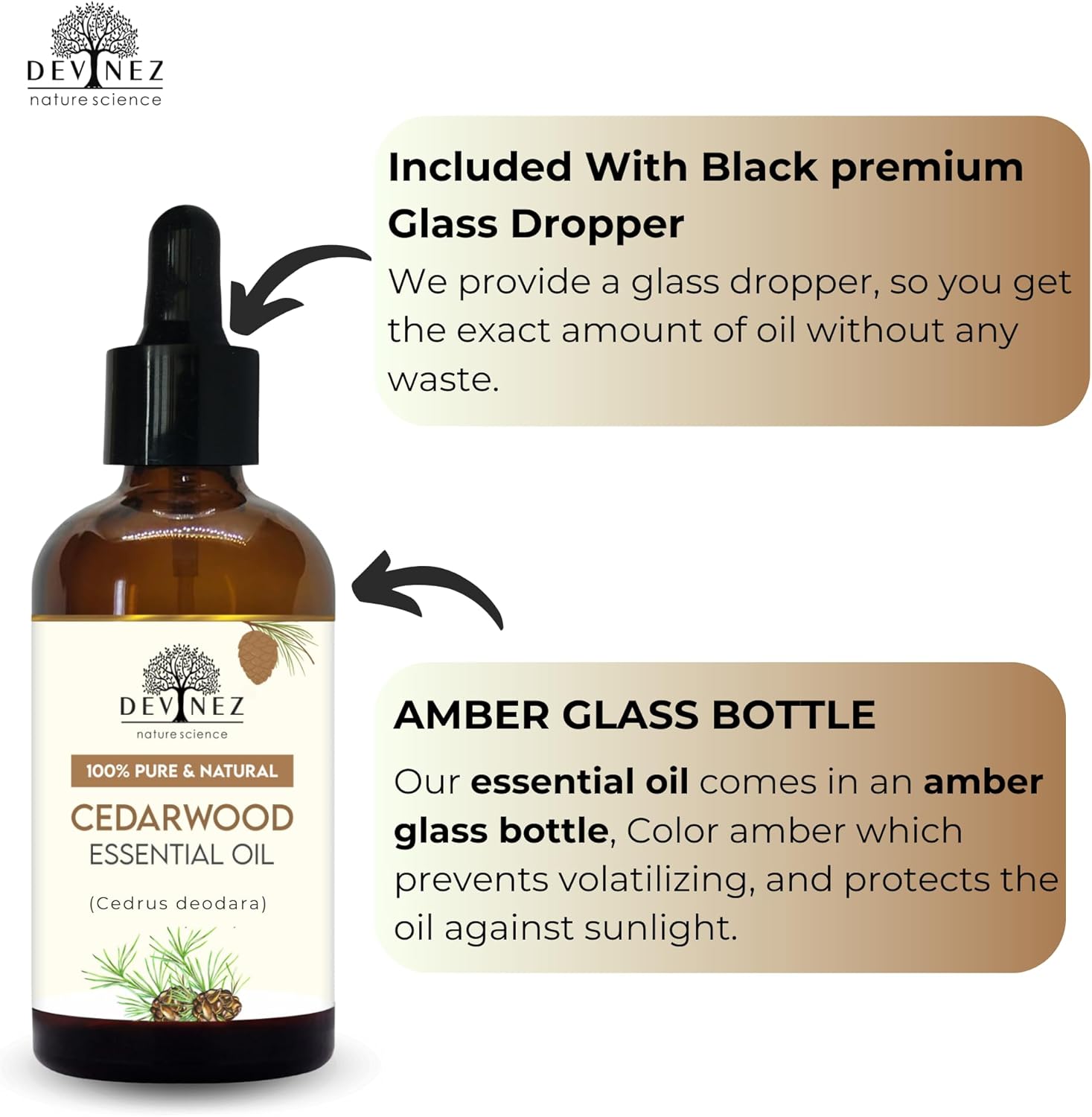Devinez Cedarwood Essential Oil 30ml/ 1.01 Fl Oz | 100% Natural| for Aromatherapy & Hair Care
