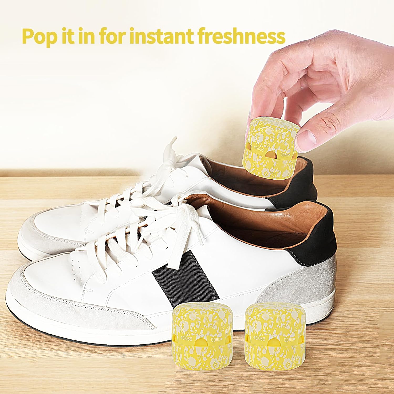 Eco-Fused 8x Shoe Odor Elimination Pods, Shoe Smell Remover for Shoes, Gym Bag, Closet, Locker, Boots, Car, Ball Deodorant - Sneaker Deodorizer Shoe Balls Odor Eliminator - Ocean Fresh/Citrus Mania