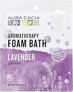 Aura Cacia Aromatherapy Foam Bath, Relaxing Lavender, Calming Bubble Bath with Pure Essential Oils for Relaxation and Soft Skin | 2.5 Ounce (Pack of 1)