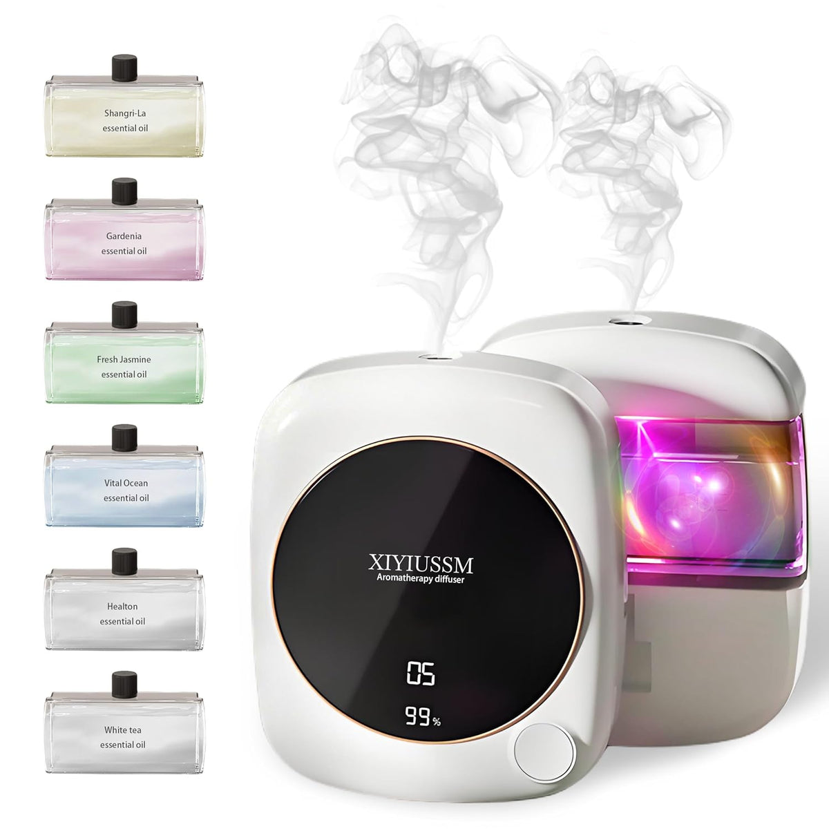 Waterless Essential Oil Diffuser for Home Office Travel Ultrasonic Aromatherapy Small Cordless Diffuser with 7 Mist Modes for
