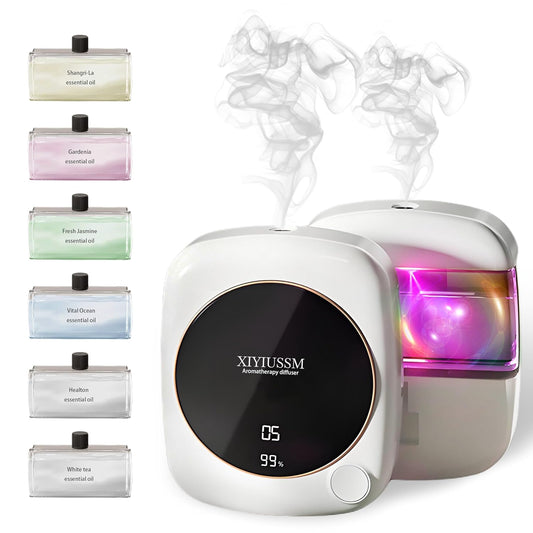 Waterless Essential Oil Diffuser for Home Office Travel Ultrasonic Aromatherapy Small Cordless Diffuser with 7 Mist Modes for