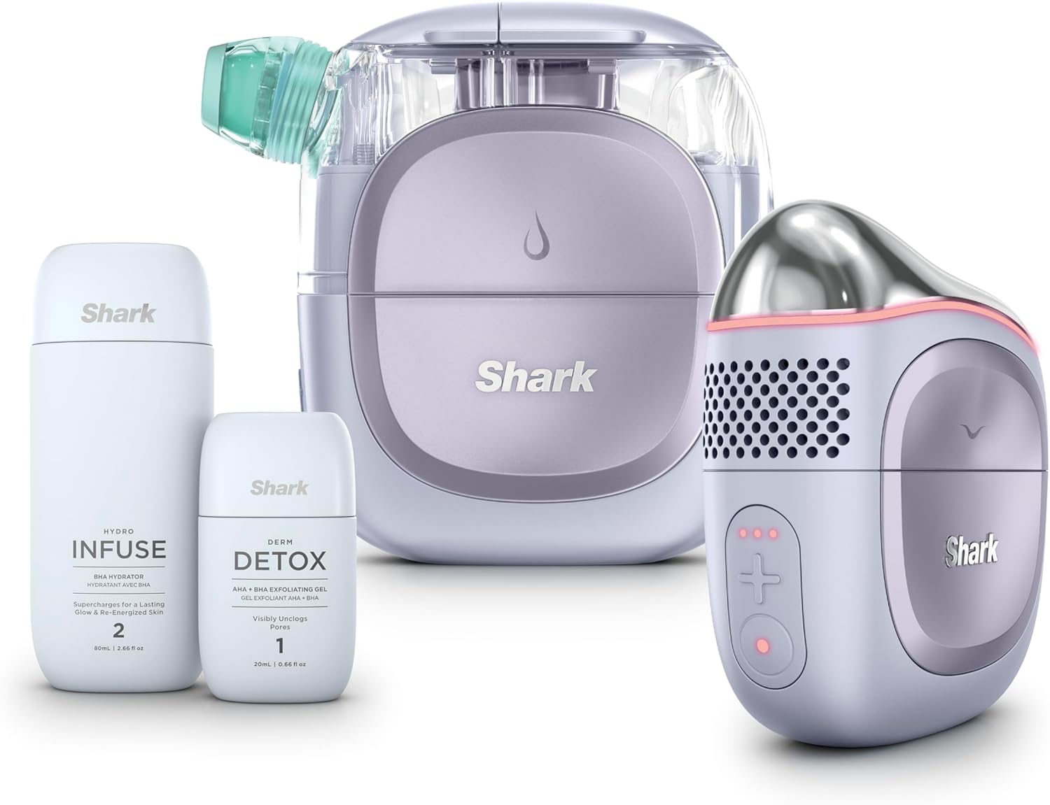 Shark FacialPro Glow at-Home Hydro-Powered Facial System with DePuffi Hot & Cold Therapy – Professional Spa Skincare Device for Pore Cleansing, Hydration, & Radiant Glow, Lilac, FH320PL