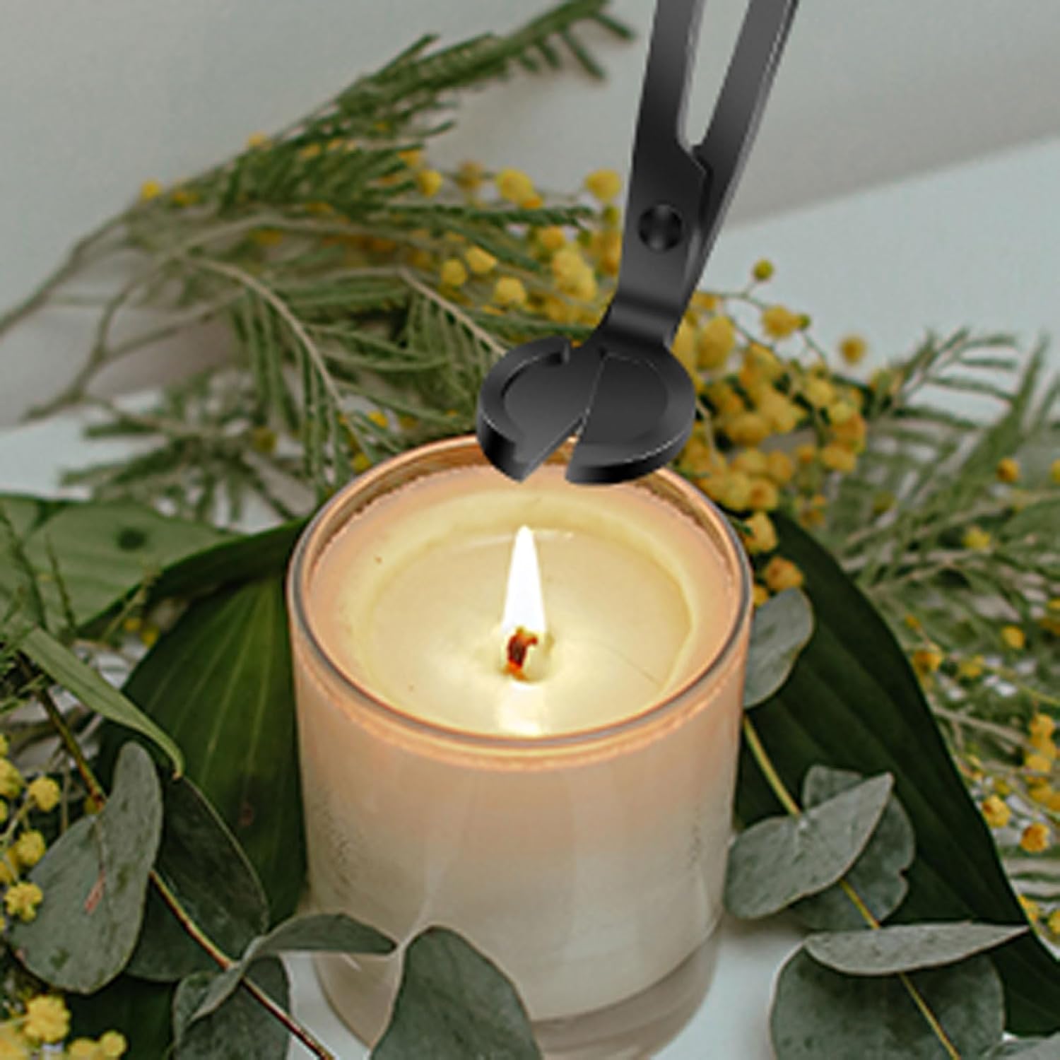 Candle Wick Trimmer, 3 in 1 Candle Accessories Set,Candle Snuffer and Wick Dipper, Candle Wick Cutter Trimmer with Gift Package for Candle Lover (Golden)