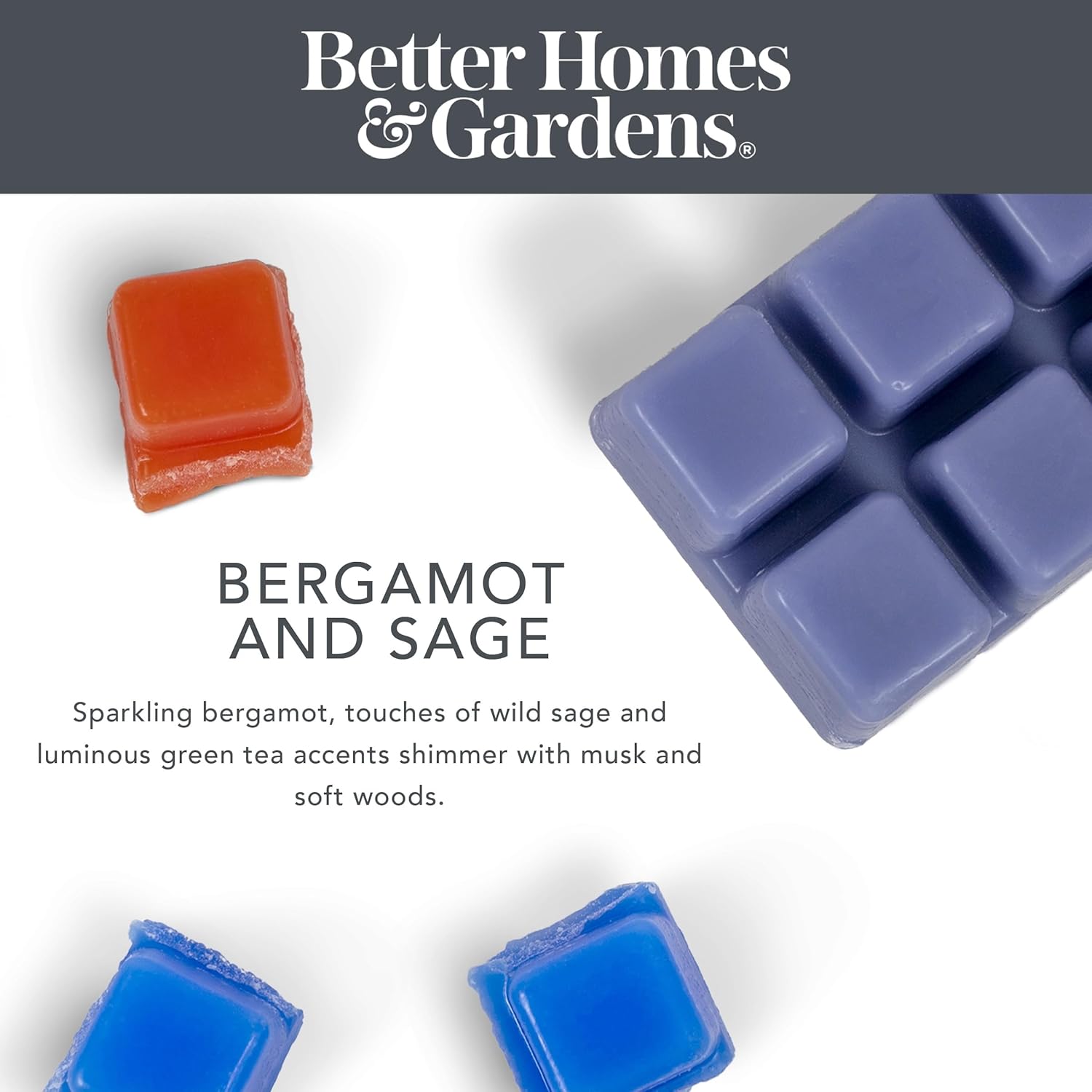 Better Homes and Gardens Scented Wax Cubes 2.5oz 2-Pack (Bergamot and Sage)