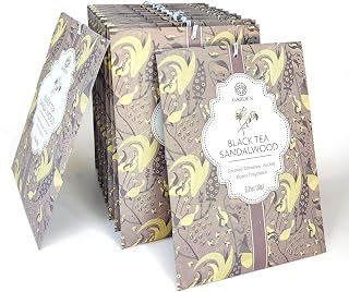 Scented Sachets - 12 Pack, Long-Lasting Home Fragrance Sachet Bags, Large Fresh-Scented Packets, Sachets for Drawers and Closets (Black Tea & Sandalwood)