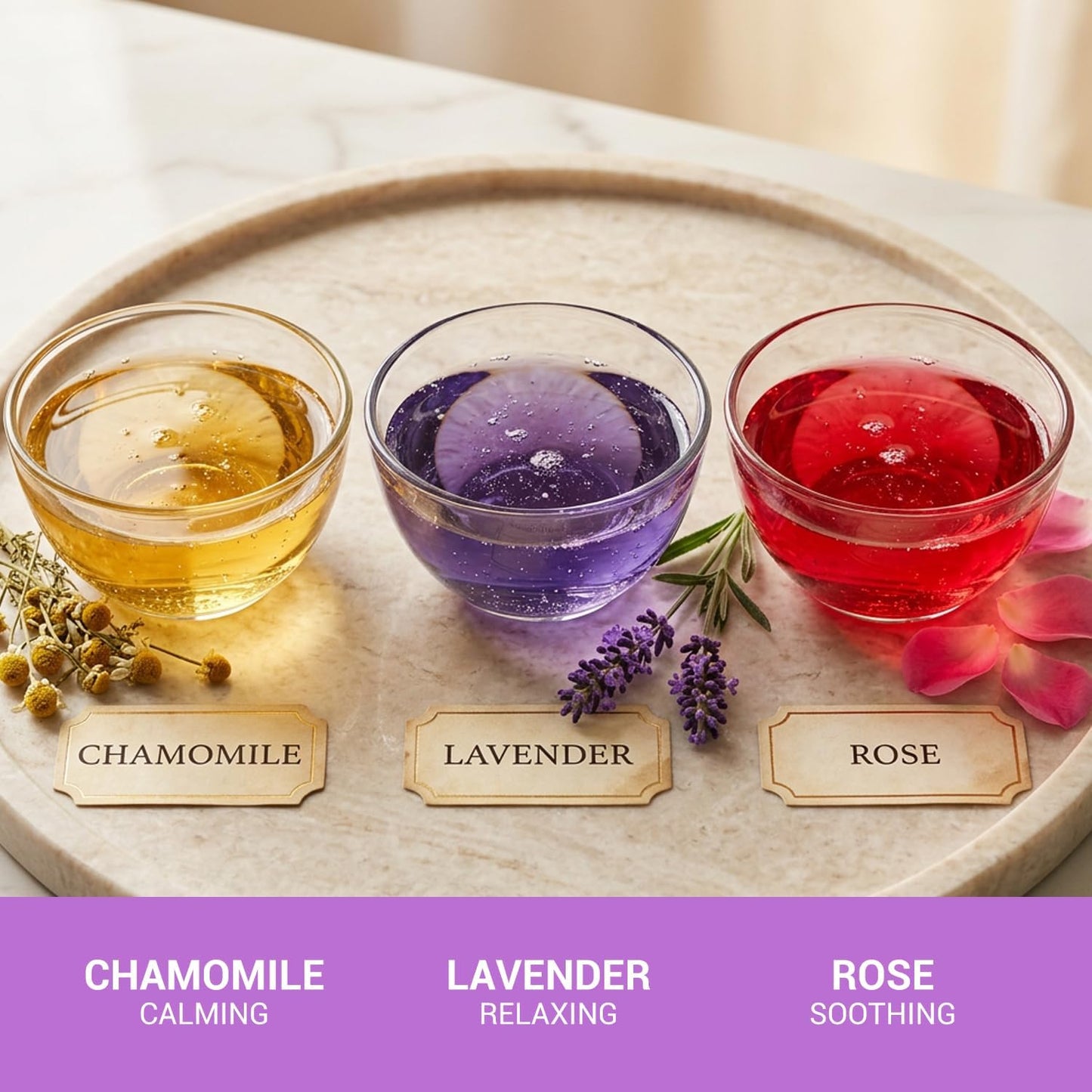 Spa Luxetique Bubble Bath, Foaming Bath with Epsom Salt, Chamomile Rose and Lavender Scent Bathing Set, 3 Pack 49.8 fl oz Mothers Day Gifts Set for Women and Men