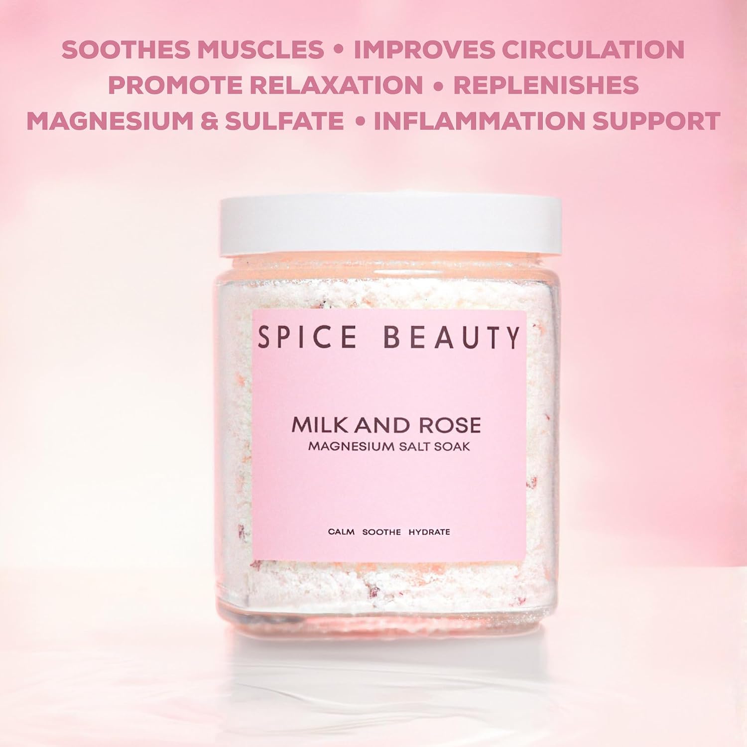 Goat Milk & Rose Magnesium Salt Soak | Epsom & Magnesium Bath Soak for Muscle Relaxation | Skin Soften & Deeply Nourish, Skin Hydration & Boosts Elasticity | Salt Soak | 9 oz
