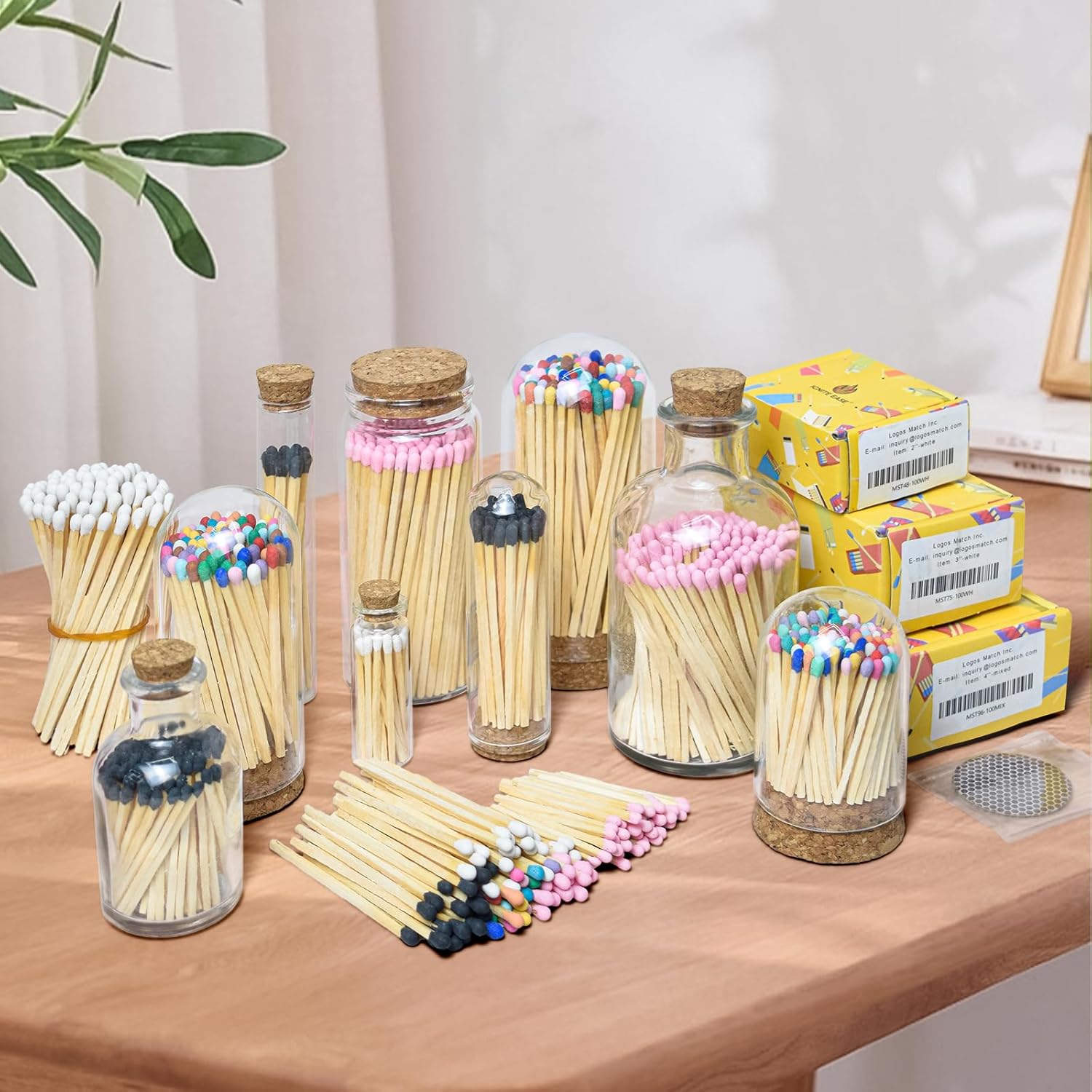 3 Inch White Safety Matches Bulk 100 Count, Long Wooden Matchsticks with Striker for Candles, Fireplace, Grill by IGNITE EASE (with Box)