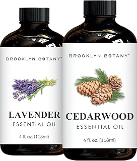 Brooklyn Botany Lavender & Cedarwood Essential Oils – 4 Fl Oz (Pack of 2) – 100% Pure & Natural – Premium Grade Aromatherapy Oils – Deep Relaxation Blend
