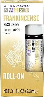 Aura Cacia Frankincense Roll-On | GC/MS Tested for Purity | 9.2ml (0.31 fl. oz.)