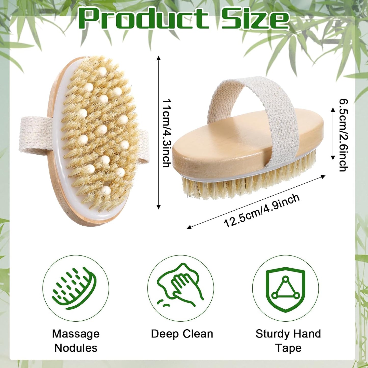 12 Pcs Dry Brushing Body Brush Exfoliating Brush with Massage Nodule Dry Skin Body Scrubber for Shower Bath Back Circulation Improvement Dead Skin Remove Beauty Exfoliator