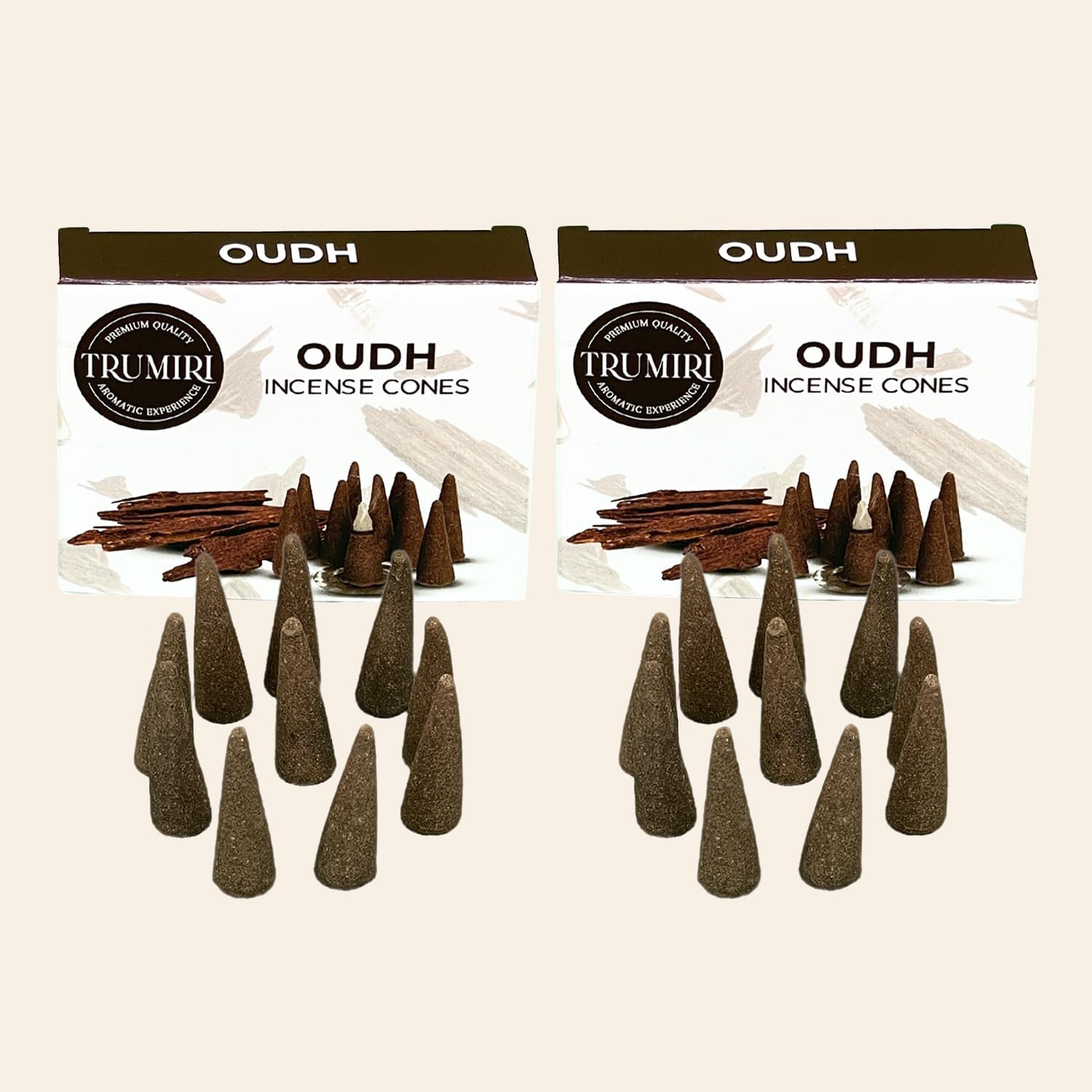 TRUMIRI Oud Incense Cones - Total 20 Cone Incense - Dual Pack of 10 Insence Cones - Incense Cones Scented - Cone Incense Scents - Insense Cones - Incent Cone