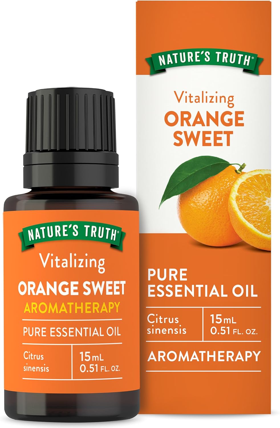 Nature's Truth Orange Sweet Essential Oil | 15 mL | for Diffuser and Aromatherapy | Pure Plant Based, Non-GMO & Gluten Free