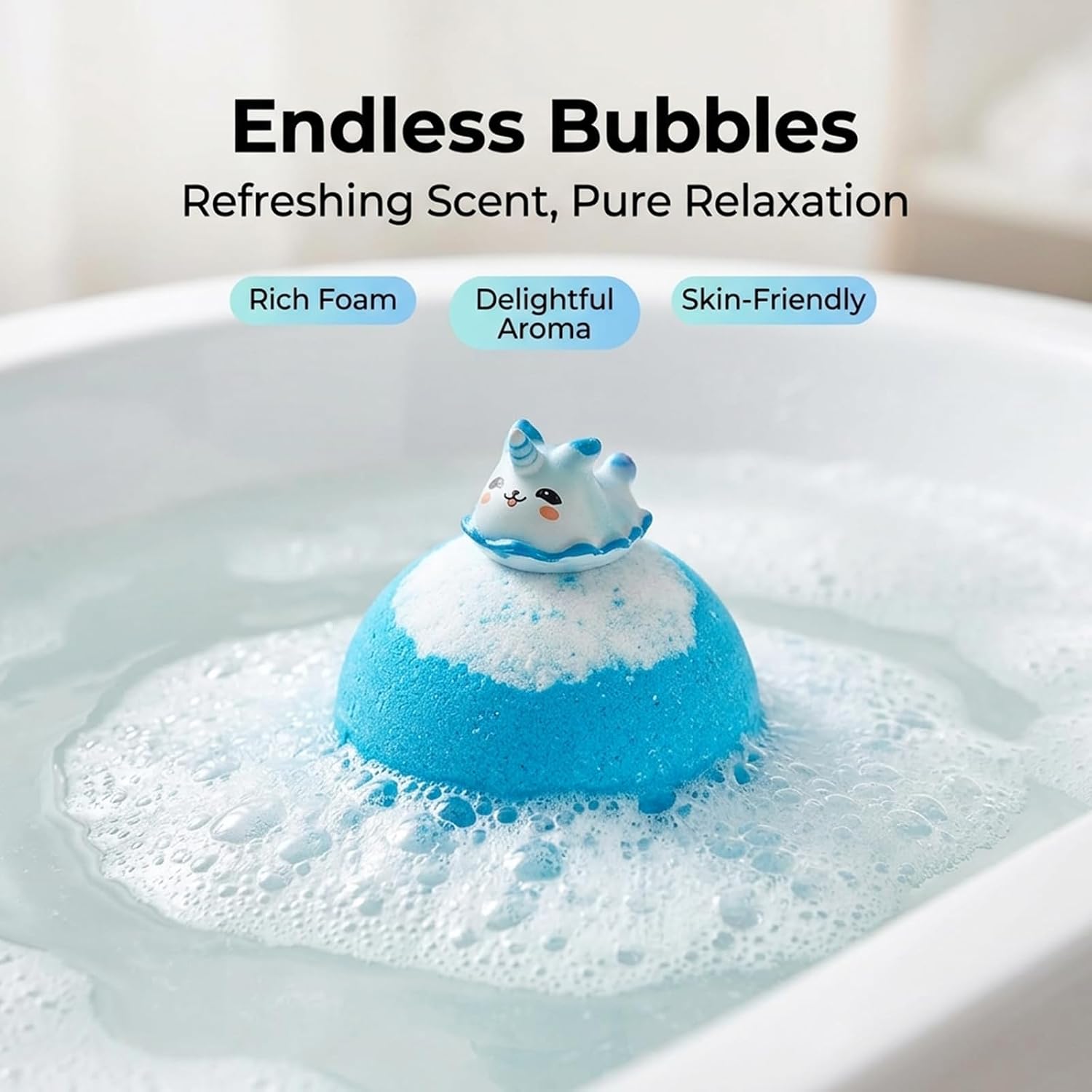 Kids Bath Bombs with Toys Inside, 12PCS Ocean Surprise Series Fizzy Bath Balls, Natural Vegan Essential Oils, Skin Moisturizing Spa Gift Set for Toddler Boys Girls Kids Children Baby