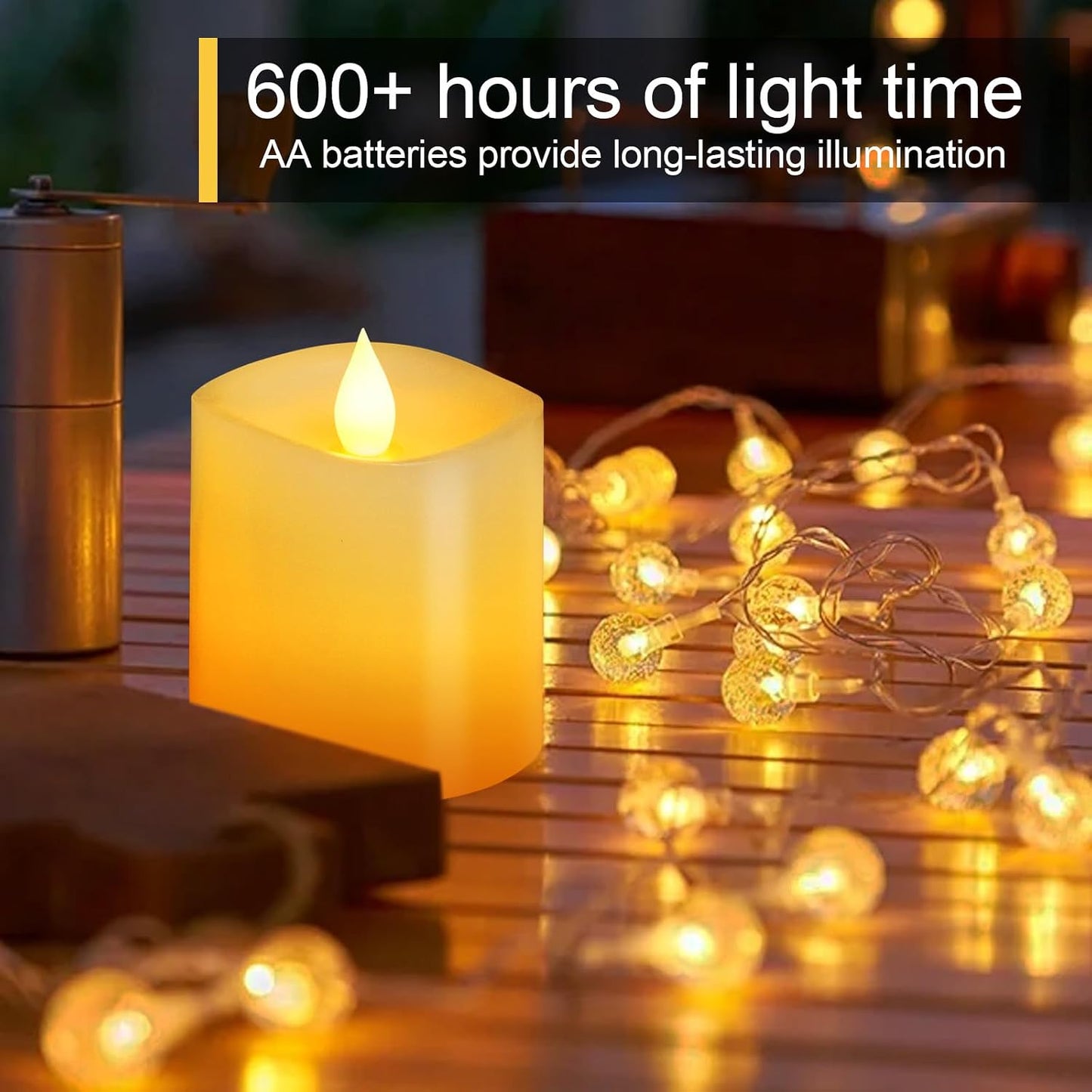 3x3 Flameless Candles with Remote Set of 1, 3 inch Battery Candles Flickering with Timer, LED Pillar Candle for Indoor/Outdoor, Lvory White