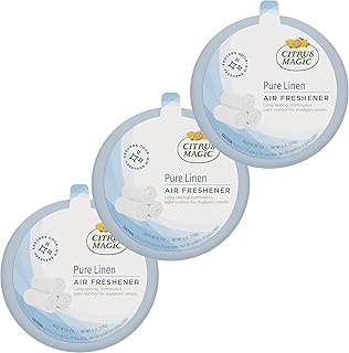 Citrus Magic Odor Absorbing Solid Air Freshener, Pure Linen, 8-Ounce, Pack of 3