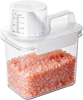 Epsom Salt Container with Scoop Cup-1100ml(37oz) | Airtight Leakproof Storage Bath Salt Container with Measuring Cup