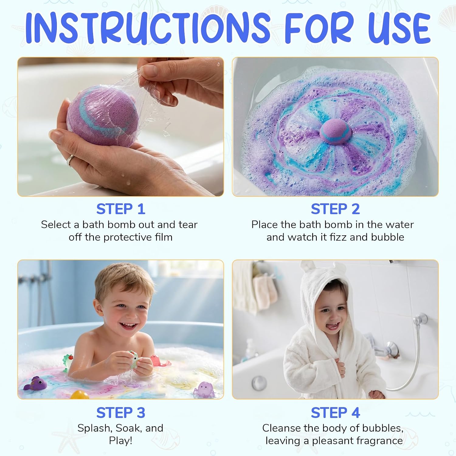 12pcs Bath Bombs for Kids – Bath Bombs with Toys Inside, Fun, Educational, and Child-Safe Natural Bath Bombs with Toys, Great Gift for Kids’ Birthdays & Christmas