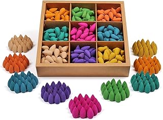 OTOFY Backflow Incense Cones - 360 Pcs of 100% Natural Scents Waterfall Incense Rose Tulip Jasmine Lavender for Meditation & Yoga Gift