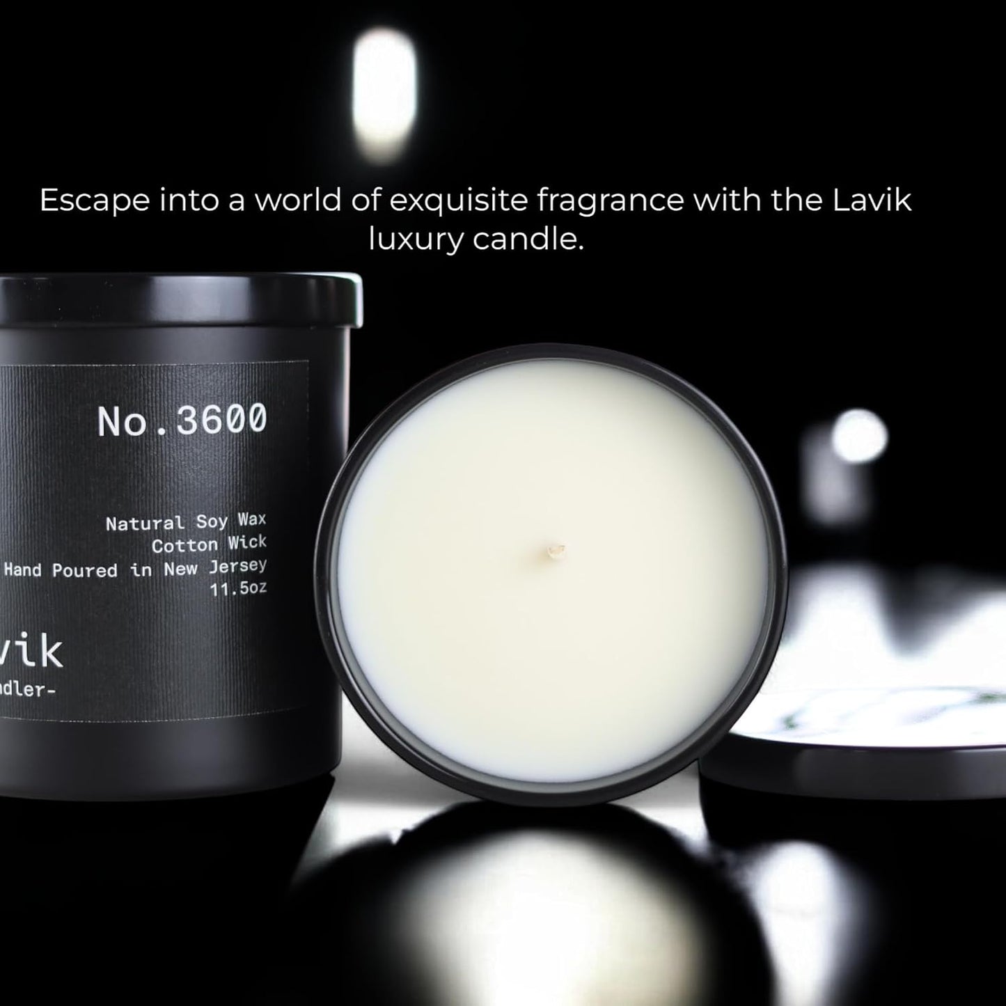Luxury 11.50oz Scented Candle with grounding Base Notes of Birch, Cedarwood, Musk, Oakmoss, and Patchouli. Natural Soy Wax, Cotton Wick, Matte Black Jar. Gift or Elegant Decor for Home & Office