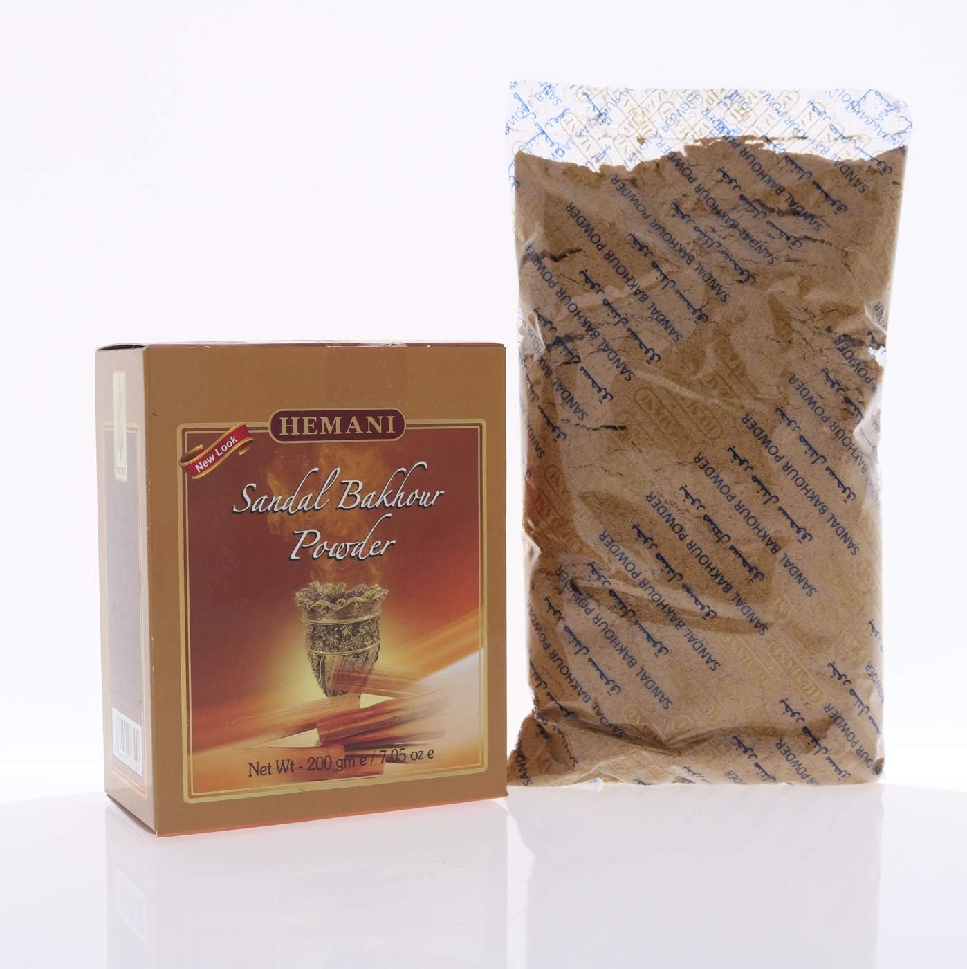 Hemani Sandal Bakhoor 200g - Sandalwood Bakhour Incense Powder for Mabkhara Burner - Arabian Bukhoor, Long-Lasting Home Fragrance - Halal, Alcohol-Free - Hemani Since 1949