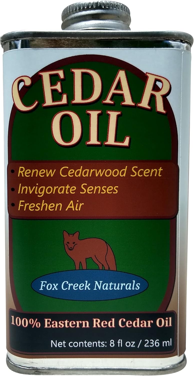 8oz Cedar Oil Can - Essential Eastern Red Cedar Wood (Juniperus Virginiana) Oil - Fox Creek Cedar Oil