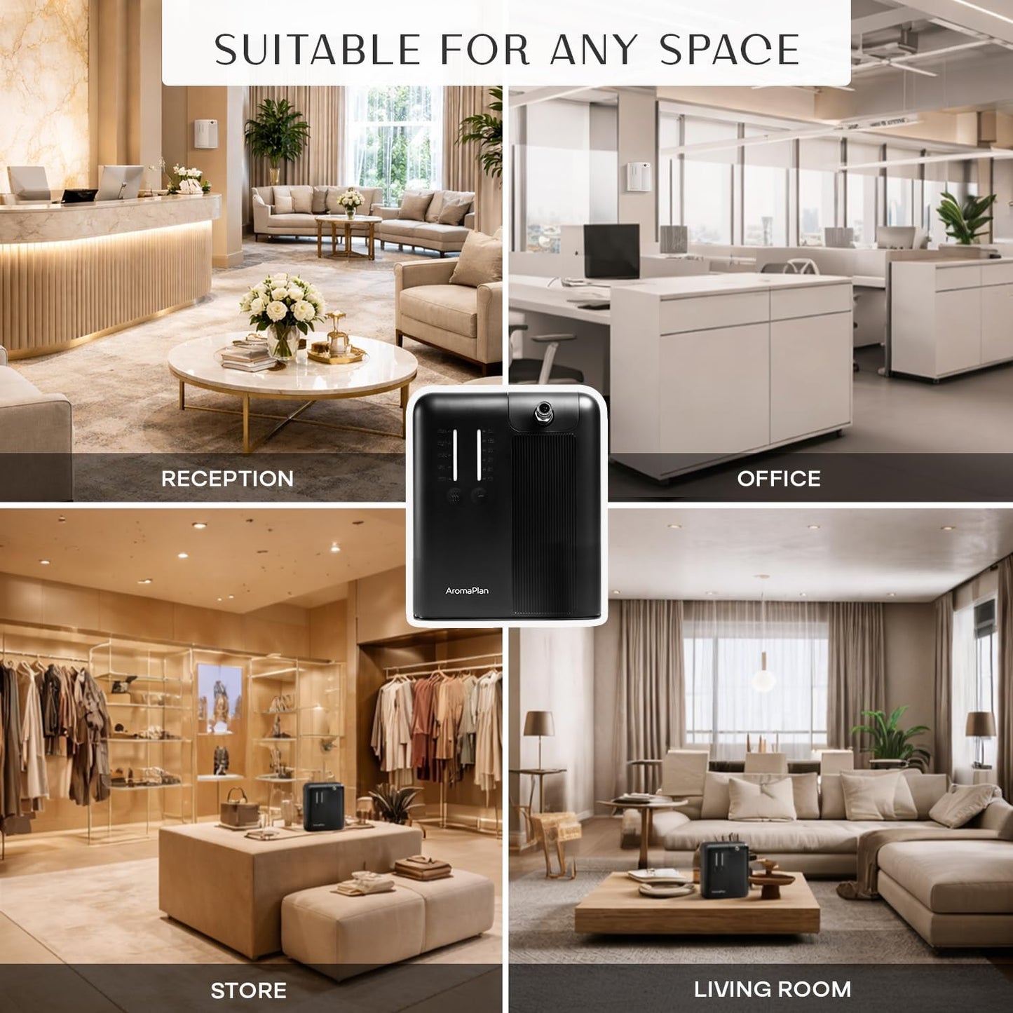 AromaPlan 5 Star Collection Cold Air Scent Diffuser, Whole House (2 Scents Included)- Waterless Smart Aroma, Scent &Time Adjust., App Control, HVAC | Home, Commercial, Hotel | Large Room, 2,000 sq.ft