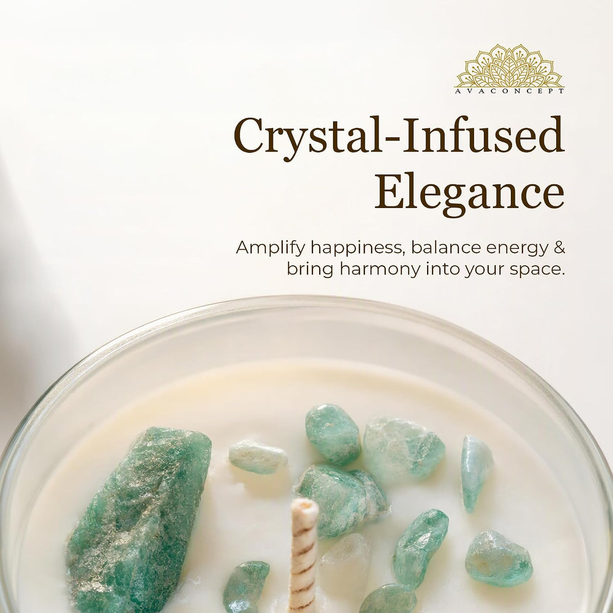 AvaConcept Healing Crystal Candle Gift Set – Set of 3 Amethyst, Amazonite