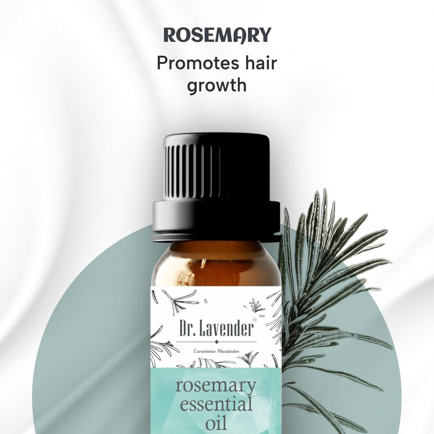 Dr. Lavender Natural Rosemary Essential Oil - 100% Botanical Scent for Hair Appearance & Scalp Massage - Revitalizing Aroma for Diffuser & Home Fragrance - 10ml