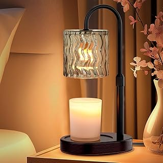 Candle Warmer Lamp Electric Timer: Dimmable Candles Warming Lamps - Height Adjustable Burner Jar - No Flame Scented Melts Wax - All Candle Jars Home Decor Table Light