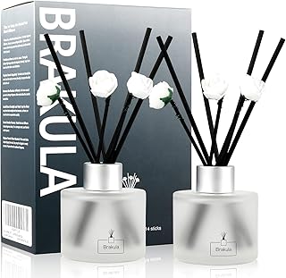 Brakula 2 Pack Reed Diffuser Set, Forest Waterfall Scented, Home Fragrance with 14 Sticks Bathroom Decor, Reed diffusers for Home 6.76 fl oz (Forest Waterfall)