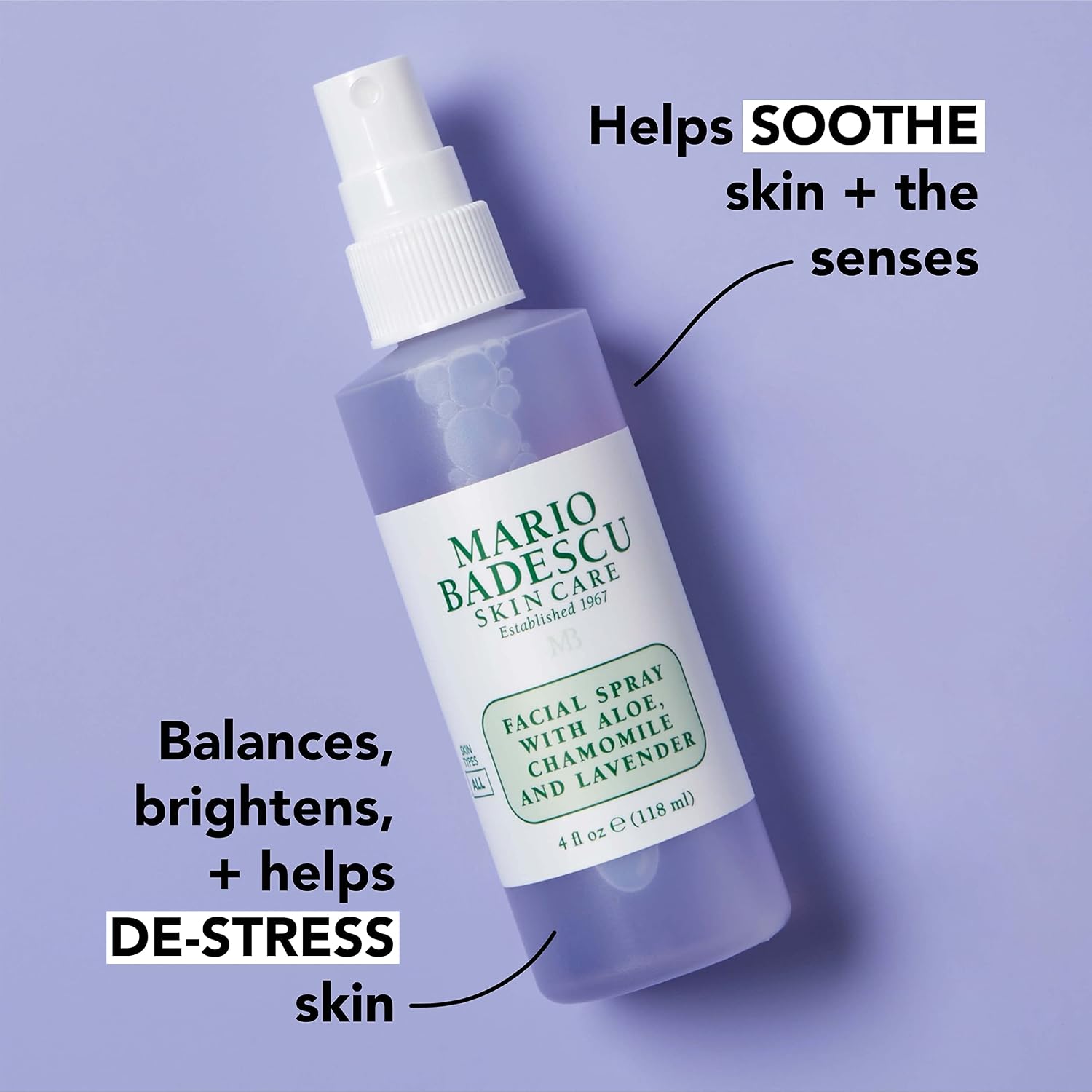 Mario Badescu Facial Spray with Aloe, Chamomile and Lavender for All Skin Types | Face Mist that Hydrates and Restores Balance & Brightness