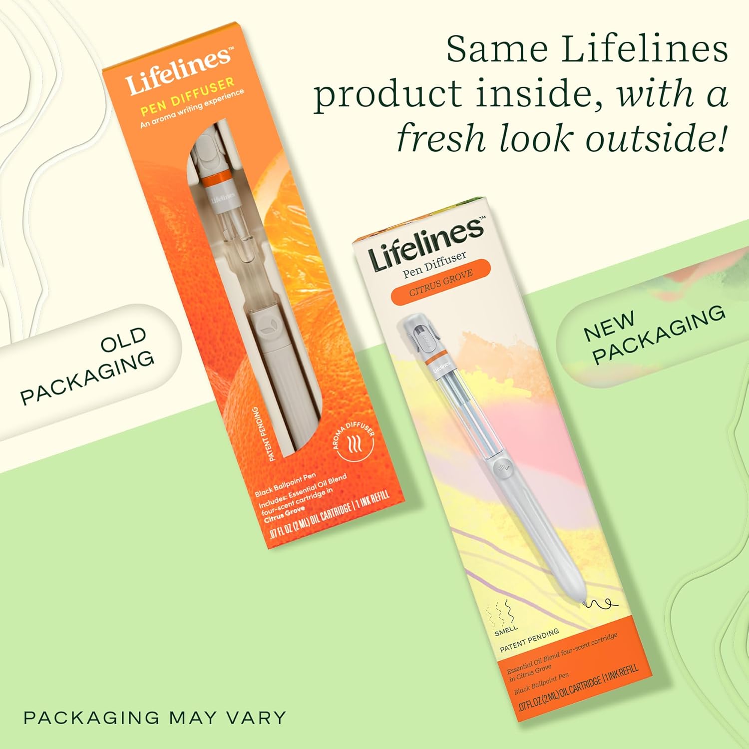 Lifelines Pen Diffuser, Citrus Grove - 1mm Black Ballpoint Pen with Scented Essential Oil Blends – Aromatherapy Diffuser & Sensory Immersion Diffuse Aroma As You Write