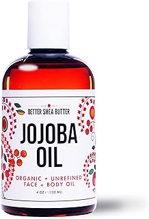 Better Shea Butter Organic Jojoba Oil | 100% Pure, Cold Pressed | Moisturize Face, Body & Hair Oil | Natural Massage Oil | 4 oz