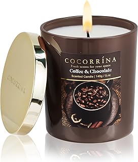 COCORRÍNA Fall Candles - Coffee & Chocolate 5 oz Soy Wax Scented Jar Candles for Home Scented, 31 Hours Burn Time, Aromatherapy Candle Gifts for Men Women