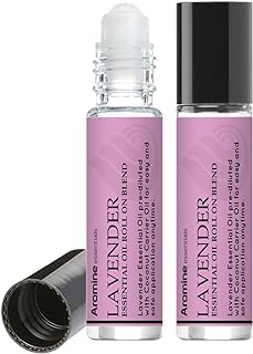 Lavender Essential Oil Roll On, Pre-Diluted 10ml (Pack of 2). Premium Quality, Therapeutic Grade Topical Ready Aromatherapy Oil