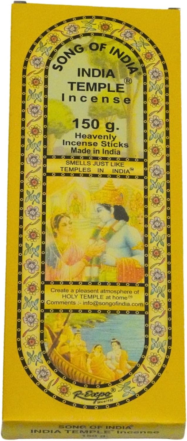 Song of India - India Temple Incense Sticks. 120 Stick Package. 150 Grams
