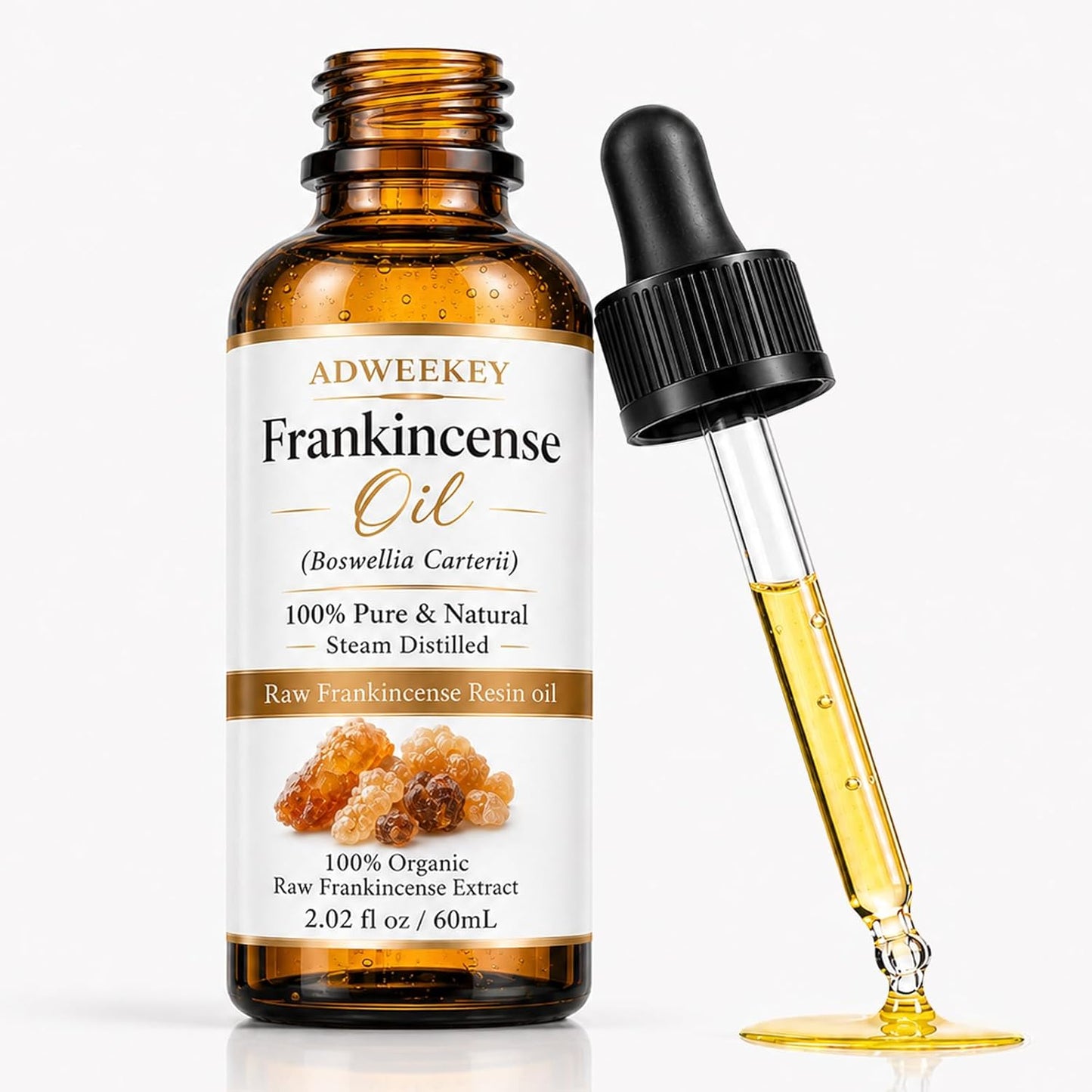 Frankincense Resin Oil for Face & Skin, 100% Pure & Natural, Steam Distilled Boswellia Carterii, Hydrating Face Oil for Women, Aromatherapy & Daily Skincare, 2.02 fl oz