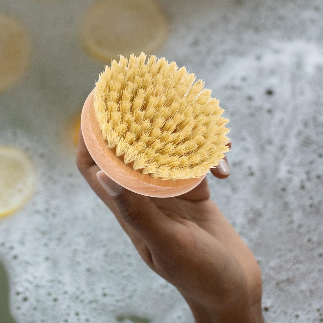 Shower Brush Handle Back Scrubber Body Exfoliator Wood Body Brush Bath Shower Brush for Wet or Dry Brushing