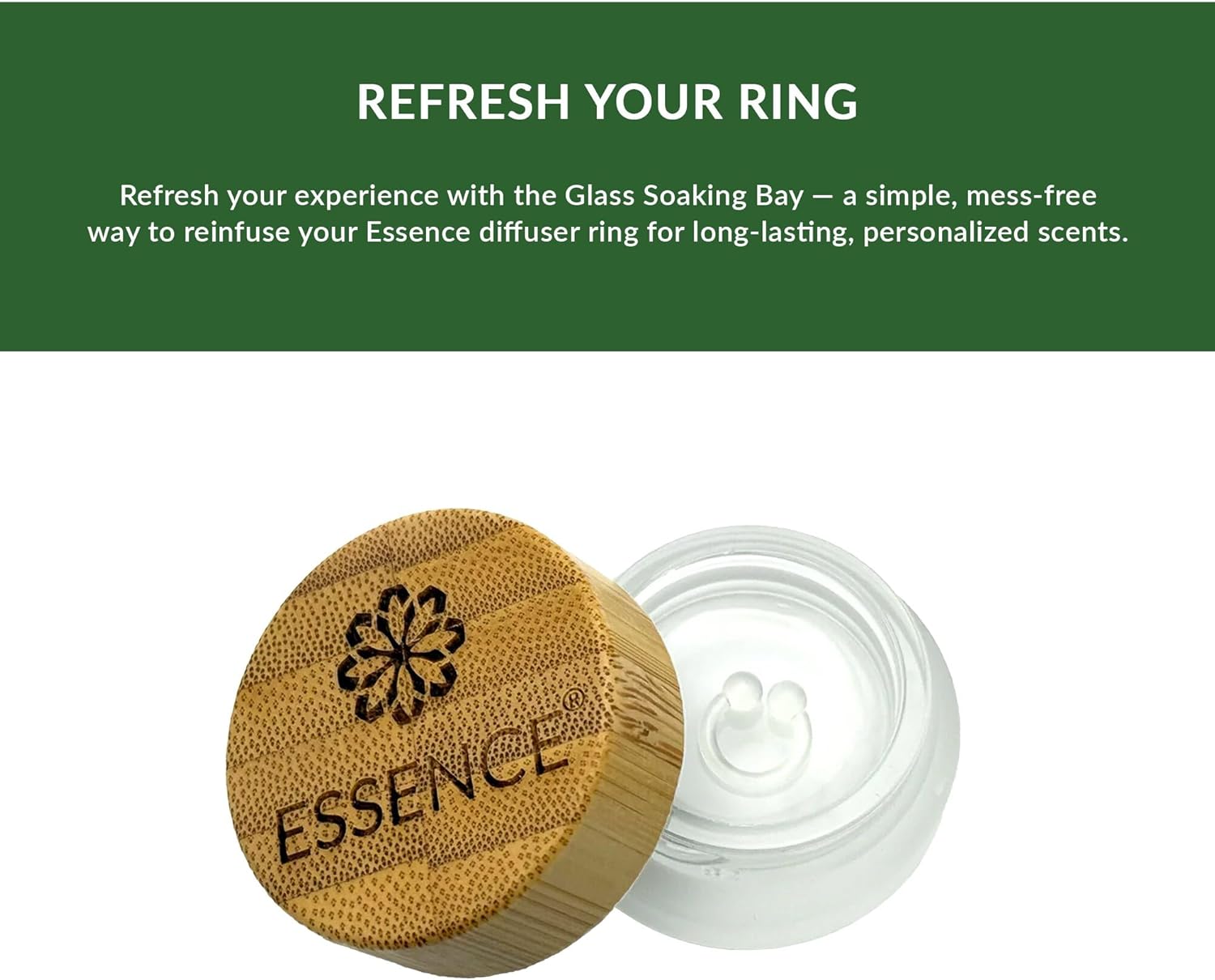 Essence Refresh Kit | Solid Scents Essential Oils | Aromatherapy Nasal Diffuser | Personal Scent Clip for Travel, Work & Everyday Use | Made in USA | Eucalyptus | Bamboo/Glass Pod